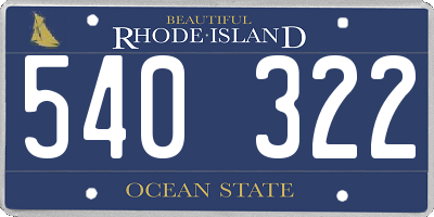 RI license plate 540322
