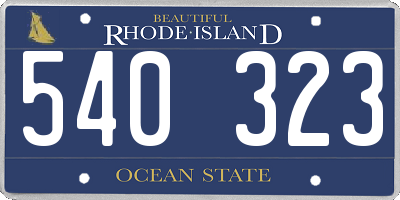 RI license plate 540323