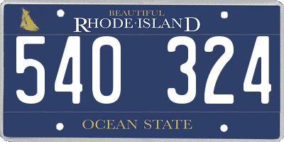 RI license plate 540324