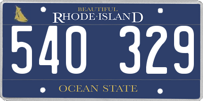 RI license plate 540329