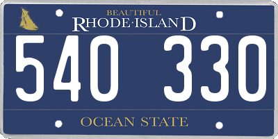 RI license plate 540330