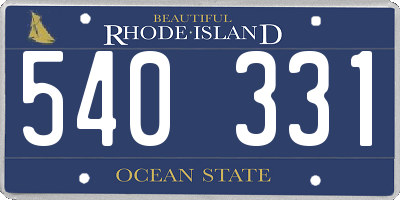RI license plate 540331