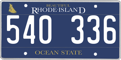 RI license plate 540336