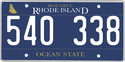 RI license plate 540338
