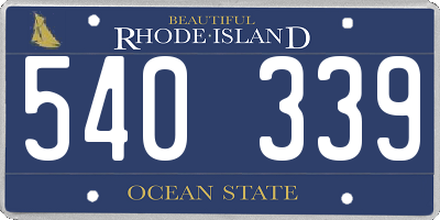 RI license plate 540339