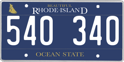 RI license plate 540340
