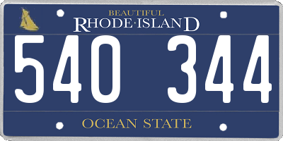 RI license plate 540344