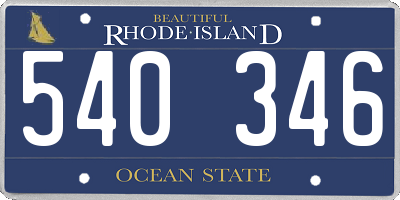 RI license plate 540346