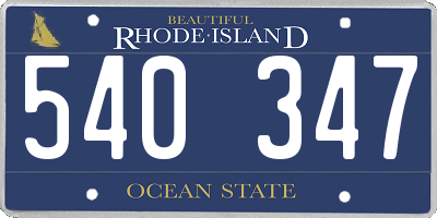 RI license plate 540347