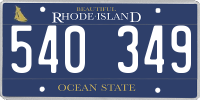 RI license plate 540349
