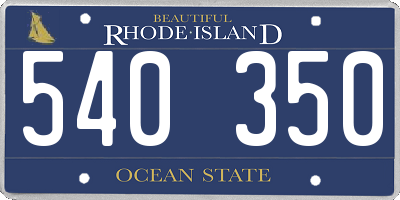 RI license plate 540350