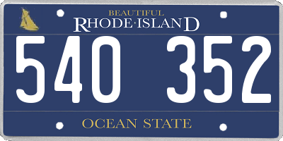 RI license plate 540352