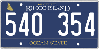 RI license plate 540354