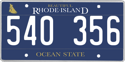 RI license plate 540356