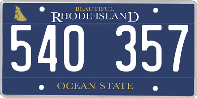 RI license plate 540357