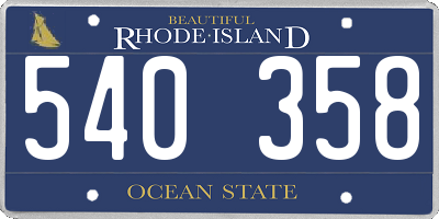 RI license plate 540358