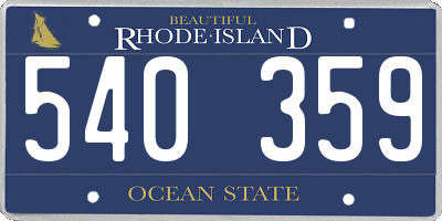 RI license plate 540359