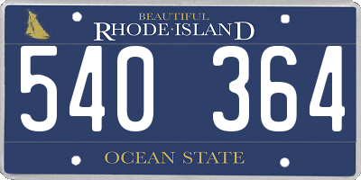 RI license plate 540364