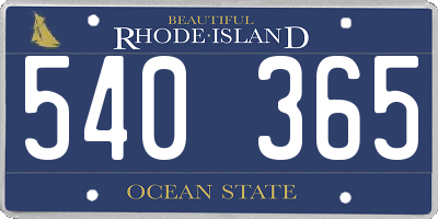 RI license plate 540365