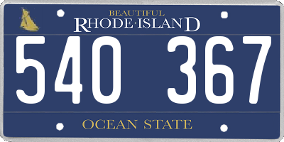 RI license plate 540367