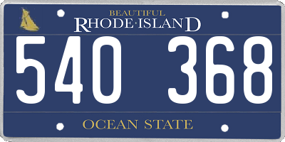 RI license plate 540368