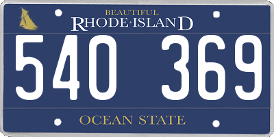 RI license plate 540369