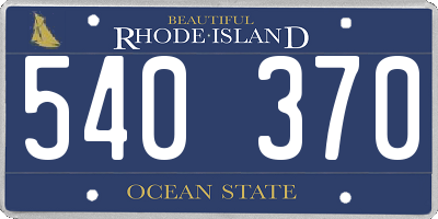 RI license plate 540370
