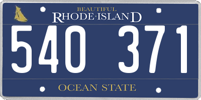 RI license plate 540371