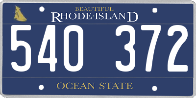RI license plate 540372