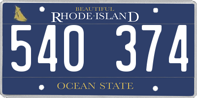 RI license plate 540374