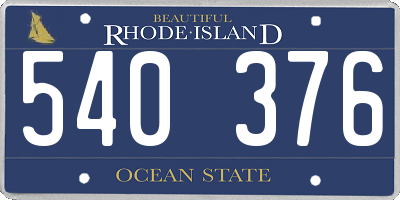 RI license plate 540376