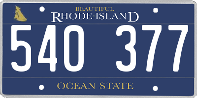 RI license plate 540377