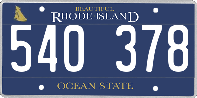 RI license plate 540378