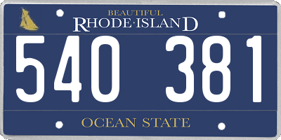 RI license plate 540381