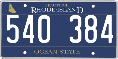 RI license plate 540384