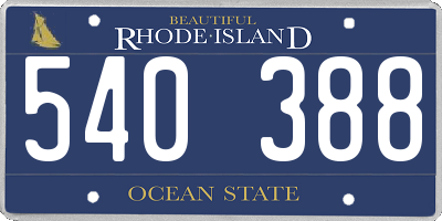 RI license plate 540388