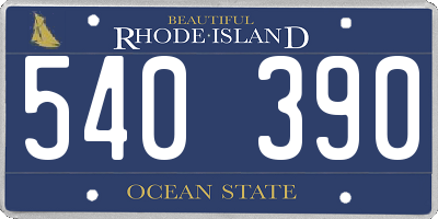 RI license plate 540390