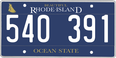 RI license plate 540391