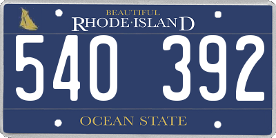 RI license plate 540392
