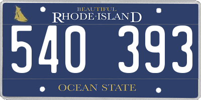 RI license plate 540393