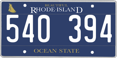 RI license plate 540394