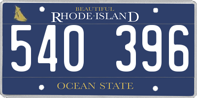 RI license plate 540396