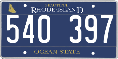 RI license plate 540397