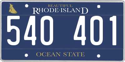 RI license plate 540401