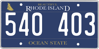 RI license plate 540403