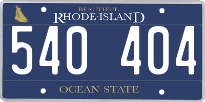 RI license plate 540404
