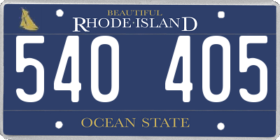 RI license plate 540405