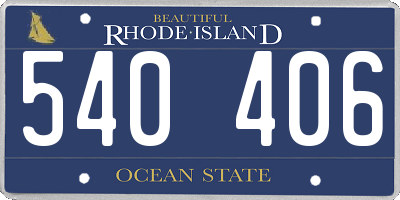RI license plate 540406