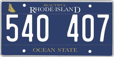RI license plate 540407