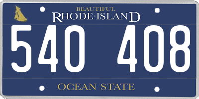 RI license plate 540408